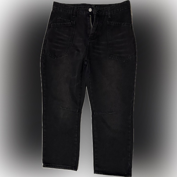 Denim - High-Rise Black Straight-Leg Jeans – Size Large